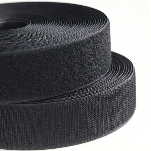 Bande Velcro à Coudre 25 MÈTRES NOIR 38MM