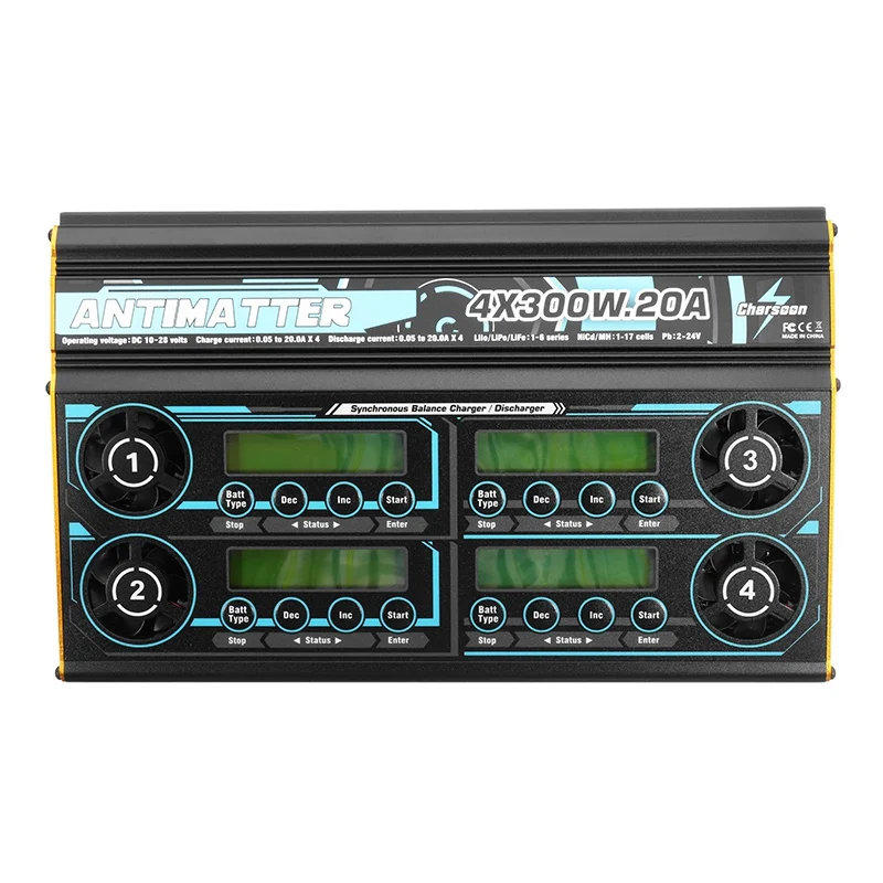 Charsoon Antimatter 4X300 Вт 20A синхронный баланс зарядное устройство Dis зарядное устройство для LiPo/LiFe/NiCd/PB батареи для RC моделей питания