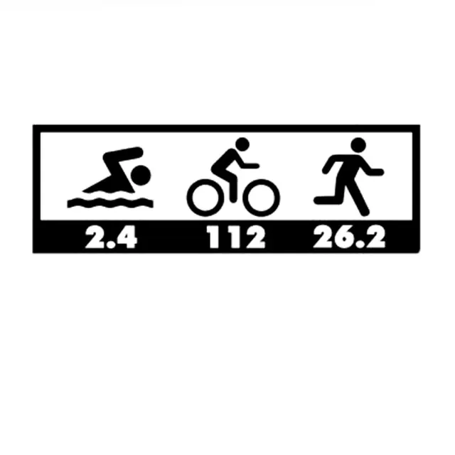 15.2CM*5CM Triathlon Decal Swim Bike Run 26.2 Bumper Sticker Car New