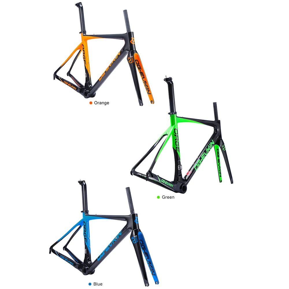 Flash Deal Light T1000 Carbon Road Frame 3k Road Bike Frameset Glossy Di2 And Mechanism Brake Road Frames Carbon 1-1/4" 1-1/2" 3