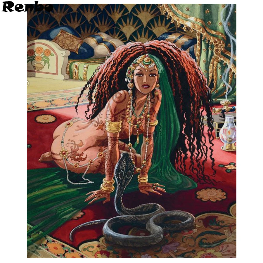 

100% Full DIY 5D Diamond Painting Beauty snake Cross Stitch Diamond Embroidery Patterns Square/Round Drill Home Decoration