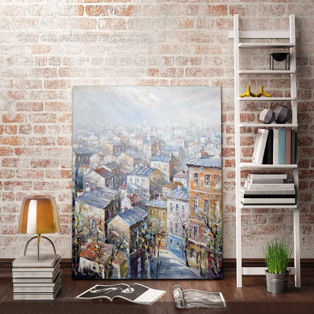 town oil painting