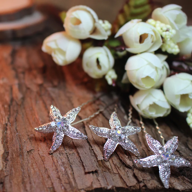 

New Silver Plated Crystal Flower Wedding Bridal Hair Clip hairpins Women hair pin Chic Jewelry Party Accessories O615