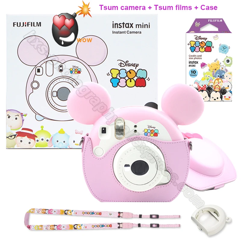  Fujifilm Instax Mini Instant Camera Tsum Tsum Gift Set with 10 Sheets Cartoon Photo PapersPresent f