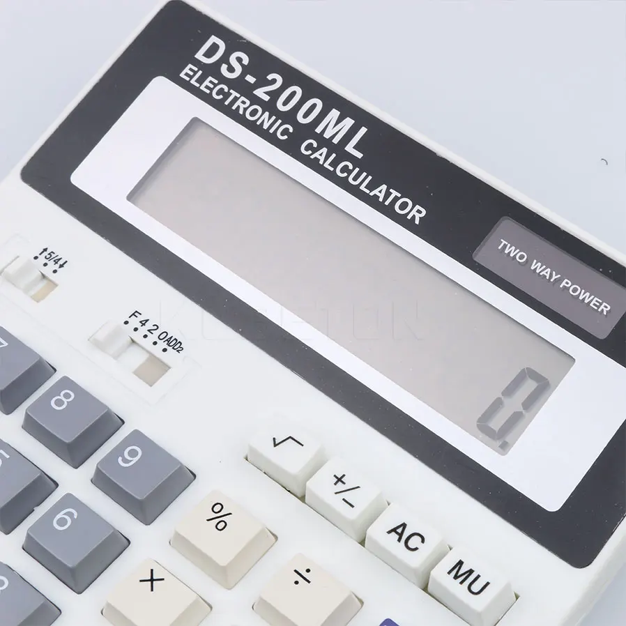 DS-200ML офисный многофункциональный электронный калькулятор с большими ключами, двойной мощный компьютер, 12 цифр, подсчет номера, светодиодный дисплей