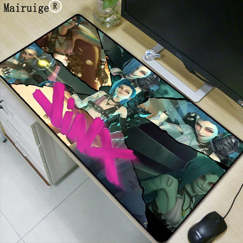 

Mairuige Jinx League of Legends Large LockEdge Gaming Mousepad Rubber Gamer Mouse Mat Pad Game Computer Desk Pad Mouse Play Mat