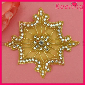 

Hot Sale Free Shipping Handmade Shiny Beaded Applique Trim WRA-541