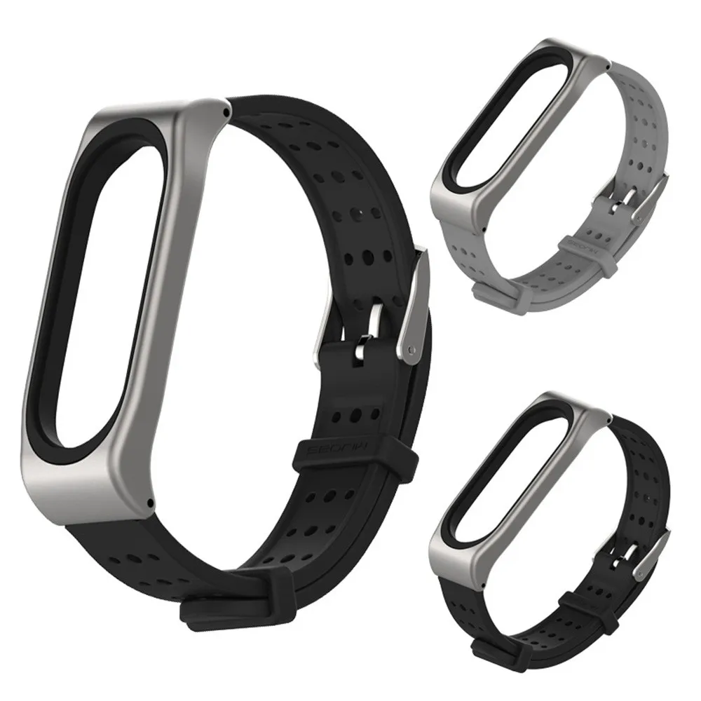 

Sport Silicone Wrist Strap Replacement Wristband + Metal Case Cover For Xiaomi Mi Band 3 High Quality For Mi Band Bracelet L0501
