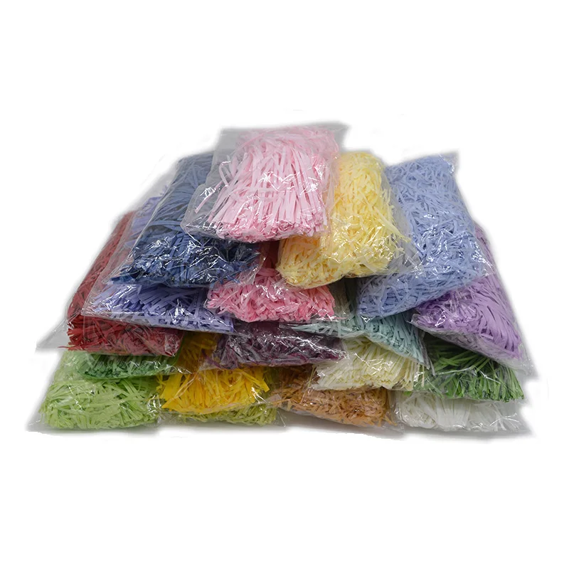 

10g/pack Crinkle Paper Filler Multicolor Craft Shredded Tissue Paper Raffia Grass Gift Box Filling Material Party Supplies