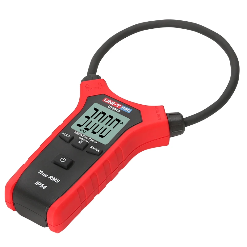 UNI-T UT281A/UT281C/UT281E True RMS Flex Clamp; 3000A AC True RMS Clamp Meter, дисплей низкого напряжения/цифровое удержание/подсветка