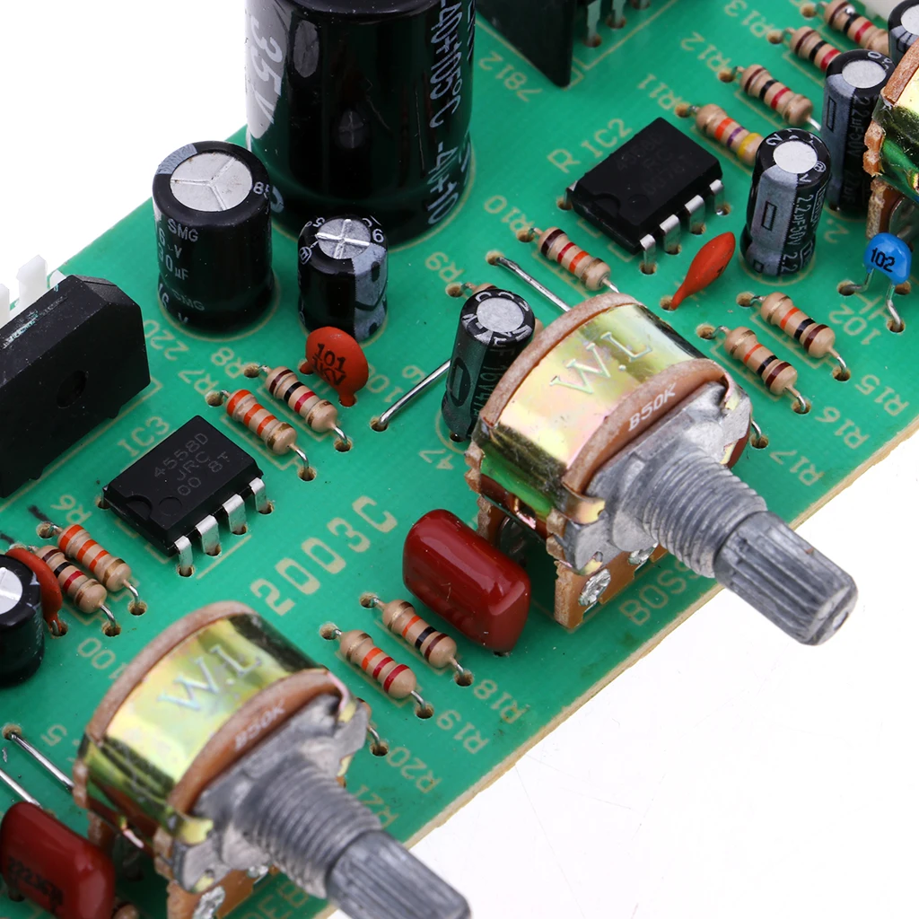 NE4558 OP-AMP HIFI Amplifier Volume Tone EQ Control Board Preamplifier DIY Dual Treble Midrange Bass