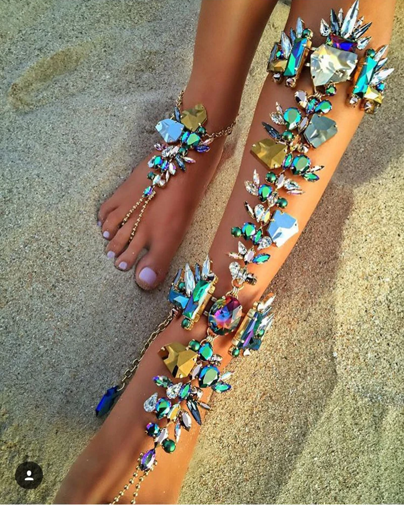 Dvacaman Hot New Trendy Ankle Bracelet Wedding Barefoot Sandals Beach Foot  Jewelry Sexy Pie Leg Chain Female Boho Crystal Anklet|jewelry imported from  china|jewelry beachanklet - AliExpress