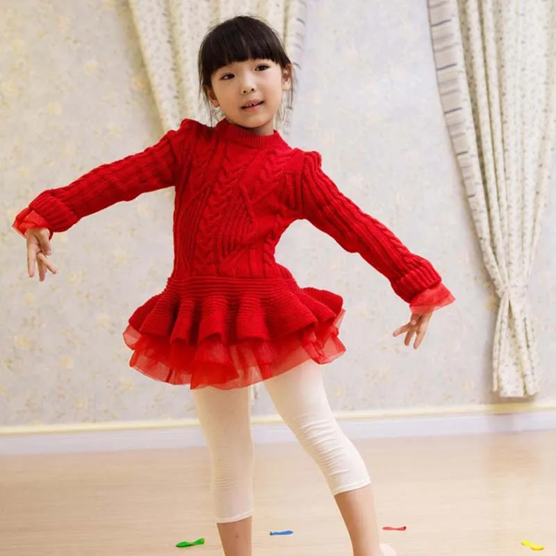 girls red sweater dress