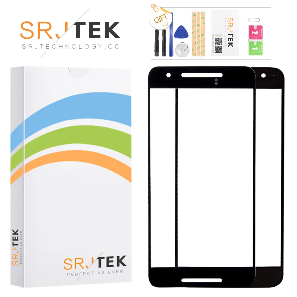 

SRJTEK Front Glass For Huawei Google Nexus 6P 6 P H1511 H1512 Front Outer Glass Lens Cover Replace (No Touch Screen Digitizer)