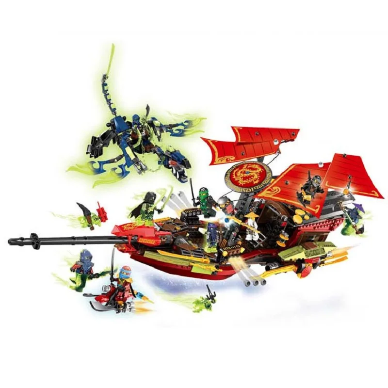 LELE 79125 совместим с Ninjago 70738 последний полет судьбы Bounty Кирпичи подарок | Игрушки и