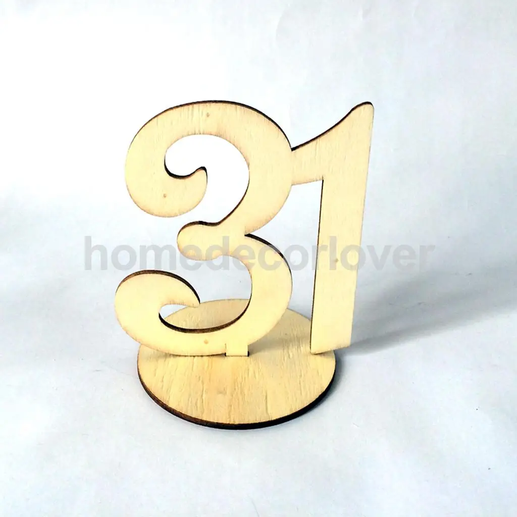 Vintage 31 to 40 Figures Wooden Table Numbers Figures Wedding Birthday Party Baby Shower Tabletop Decoration