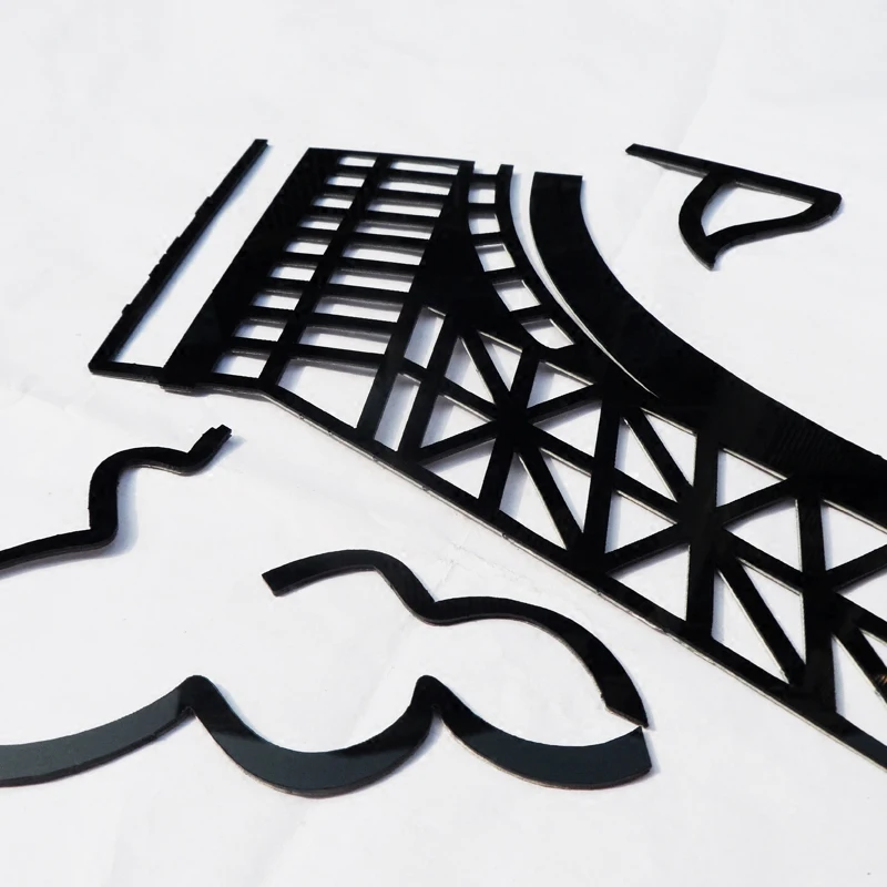 Акриловые 3D наклейки на стену для офиса с изображением Парижской башни, гостиной, дивана, прикроватного фона, декоративные наклейки на стену DIY, обои