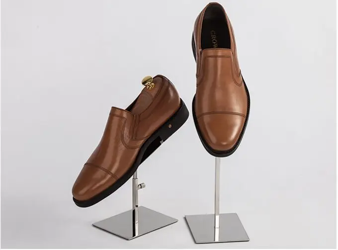 Высококачественная витрина для обуви из нержавеющей стали, регулируемый держатель сандалий, мужская кожаная обувь на высоком каблуке