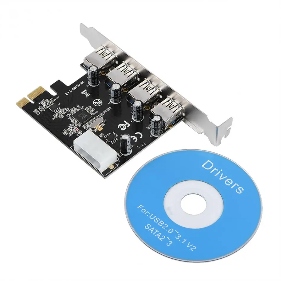 Плата расширения PCI USB 5 Гбит/с Ultra плата E на 4 x 3 0 адаптер карты экспресс