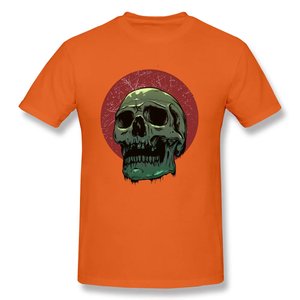  Men T-shirts Swamp skull comfortable T Shirt 100% Cotton Crew Neck Short Sleeve Classic Clothing Shirt Labor Day Swamp skull orange