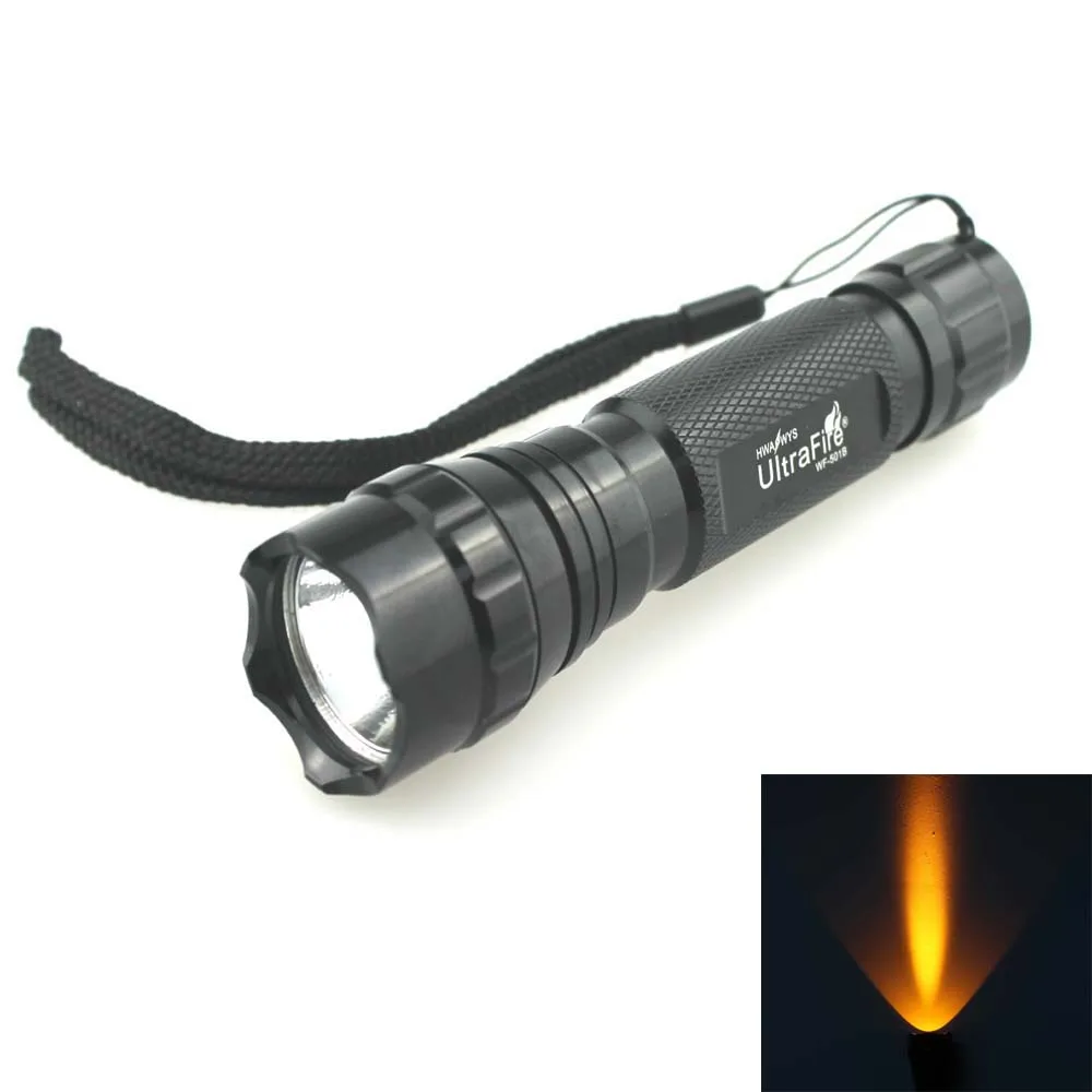 

U-F WF-501B CREE XP-E2 585nm Amber Light 400lm 1-Mode OP LED Flashlight (1 x 18650)