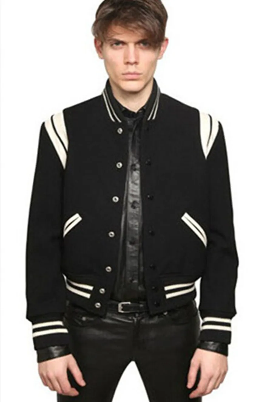 Cool College Baseball Jacket Men's Fashion Design Black Pu Leather Sleeve Mens Slim Fit Varsity Jacket Brand Veste Homme _ - AliExpress Mobile