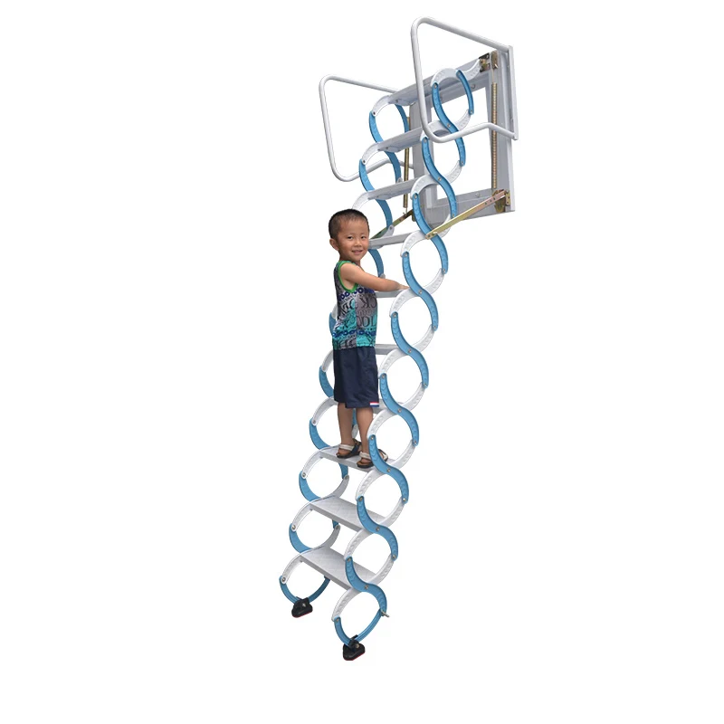  Manual Operated Wall Mounted Collapsible Ladder Foldable Loft External Staircase High Quality Fold 