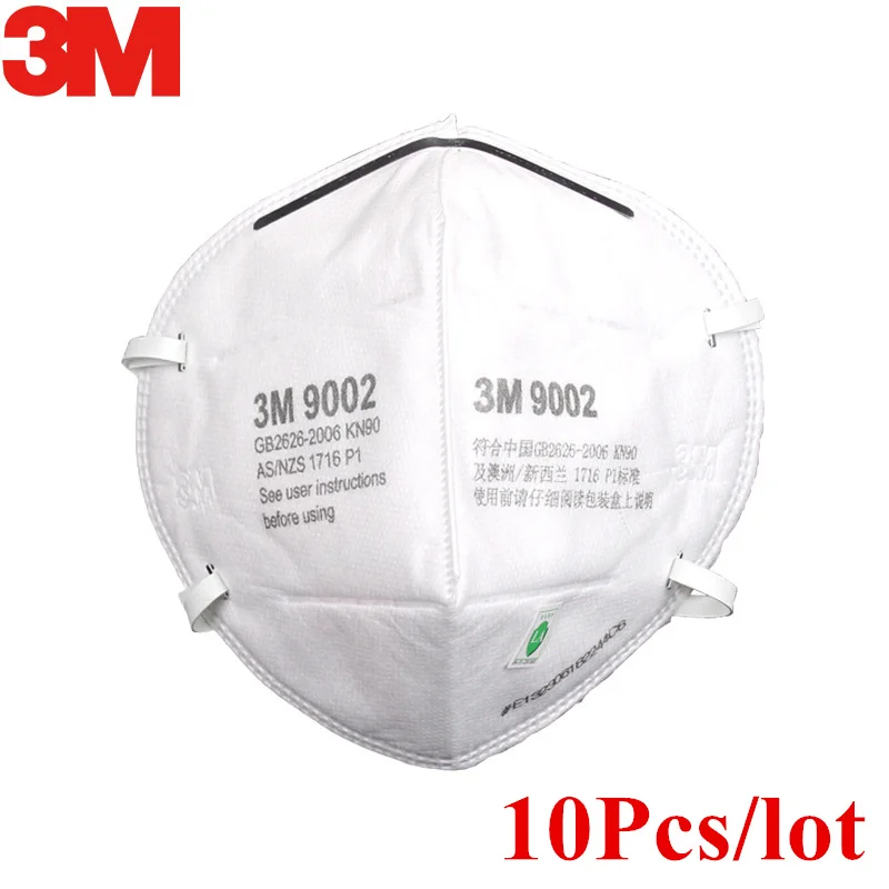

10Pcs 3M 9002 KN90 Dust Masks Respirator Anti-dust PM2.5 Industrial Construction Pollen Haze Gas Family & Pro Site Protection