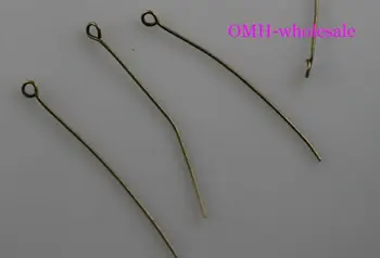

OMH wholesale 250pcs bronze 50mm Jewelry accessories lead free,nickel free Finding metal Antique bronze Plated Eye pins DY70-50