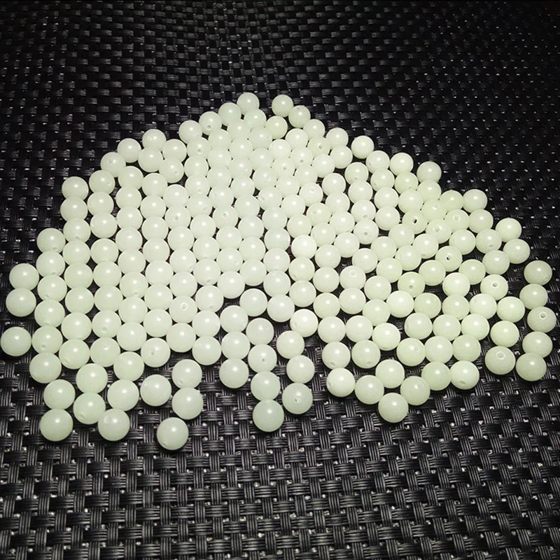 Set assortito di perline da pesca, 100 pezzi di plastica morbida con bagliore luminoso per impianto di pesca, perline rotonde, esche da pesca, strumenti per attrezzatura da pesca con perline da pesca