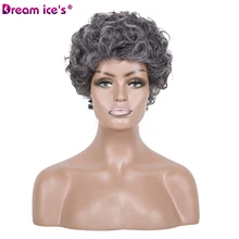 Synthetic afro short black grey wig bouncy curly high temperature fiber wigs for women dream ice’s Synthetic afro short black grey wig bouncy curly high temperature fiber wigs for women dream ice’s