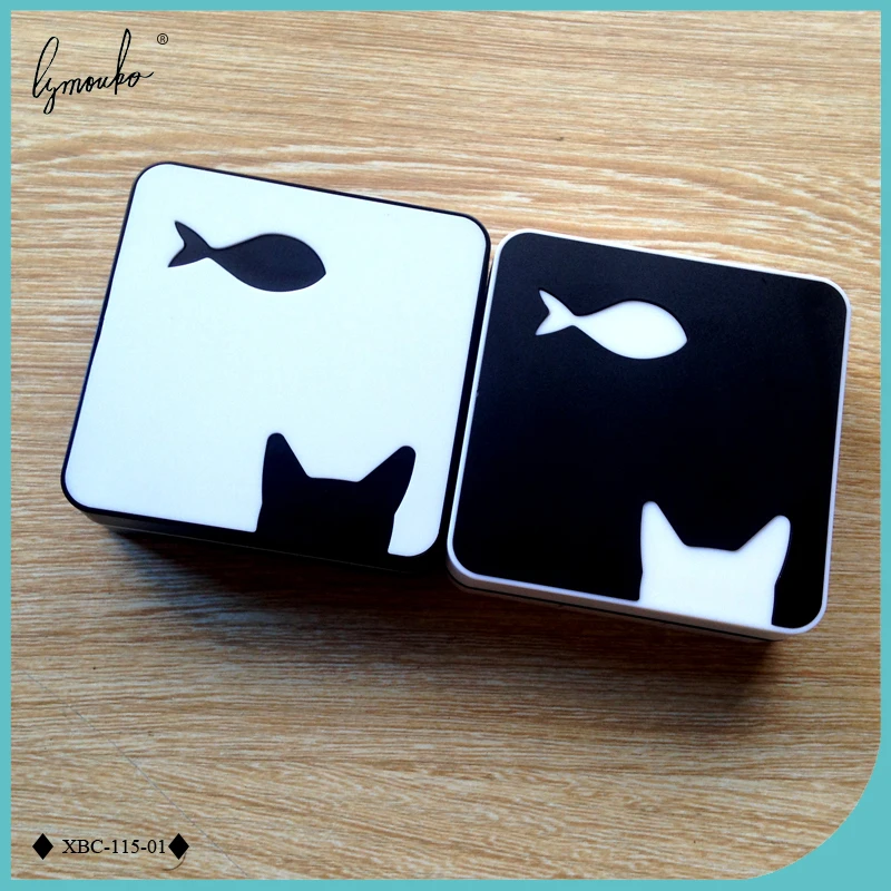 Lymouko дизайн милые маленькие рыбки кошачьи ушки портативный с зеркальными контактными линзами чехол для комплекта держатель Контейнер для линз коробка