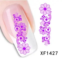 Бабочка с изображением цветов, Переводные картинки Маникюр-наклейки для ногтей Nail Art Decor