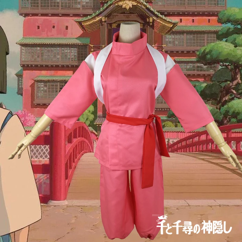 

Japanese Movie Hayao Miyazaki Spirited Away Ogino Chihiro Cosplay Costume Halloween Party Clothing