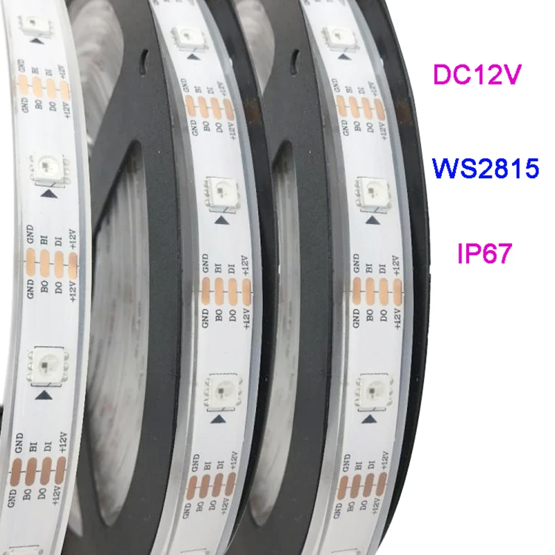 

1/3/5 M 30/60/144 leds 12V WS2815 LED Pixel Strip WS2813 Individually Addressable Dual-signal Break-point Continue Transmission