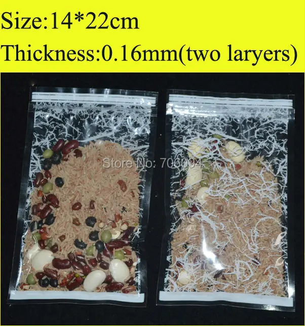

200PCS 14x22cm(5.5''x8.7'') Printed Clear Resealable Plastic Bags Recycled ziplock PET clear plastic Bag for gift tea coffee