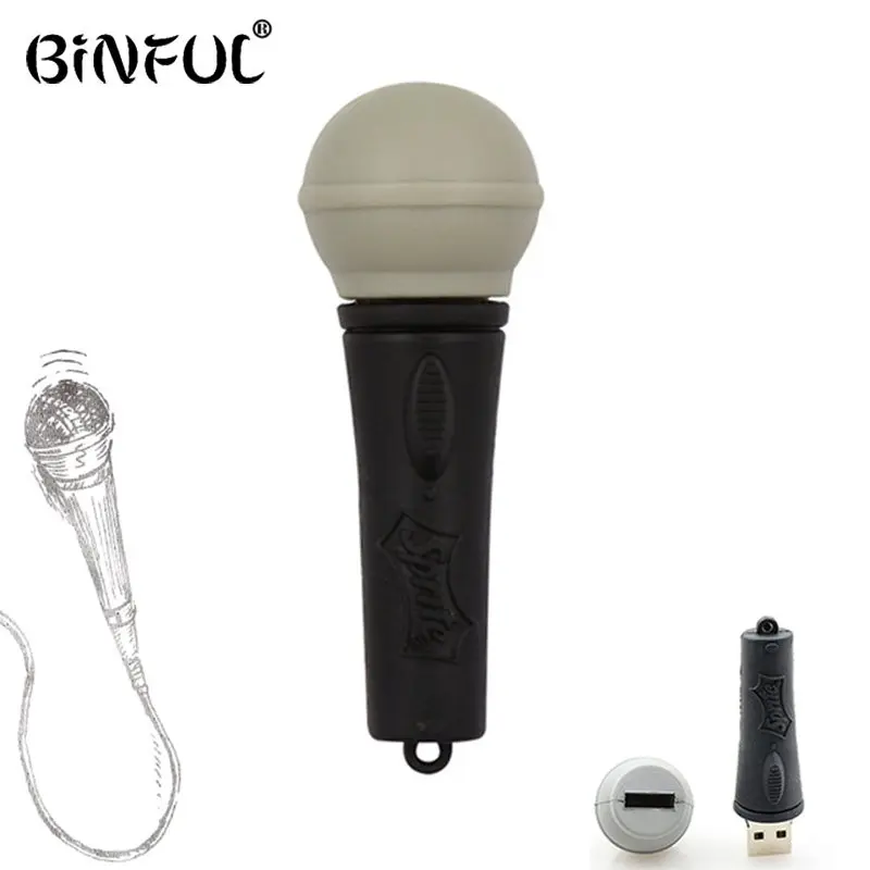 

Silicone Microphone usb flash drive 4gb 8gb 16gb 32gb 64gb usb stick pen drive cle usb cartoon music instrument memory stick