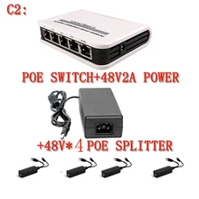 YiiSPO Active 1+4 Port 10/100Mbps Mini PoE Switch Power over Ethernet IEEE802.3af 60W 48V PoE Switch for IP Came WIFI AP 15.4W