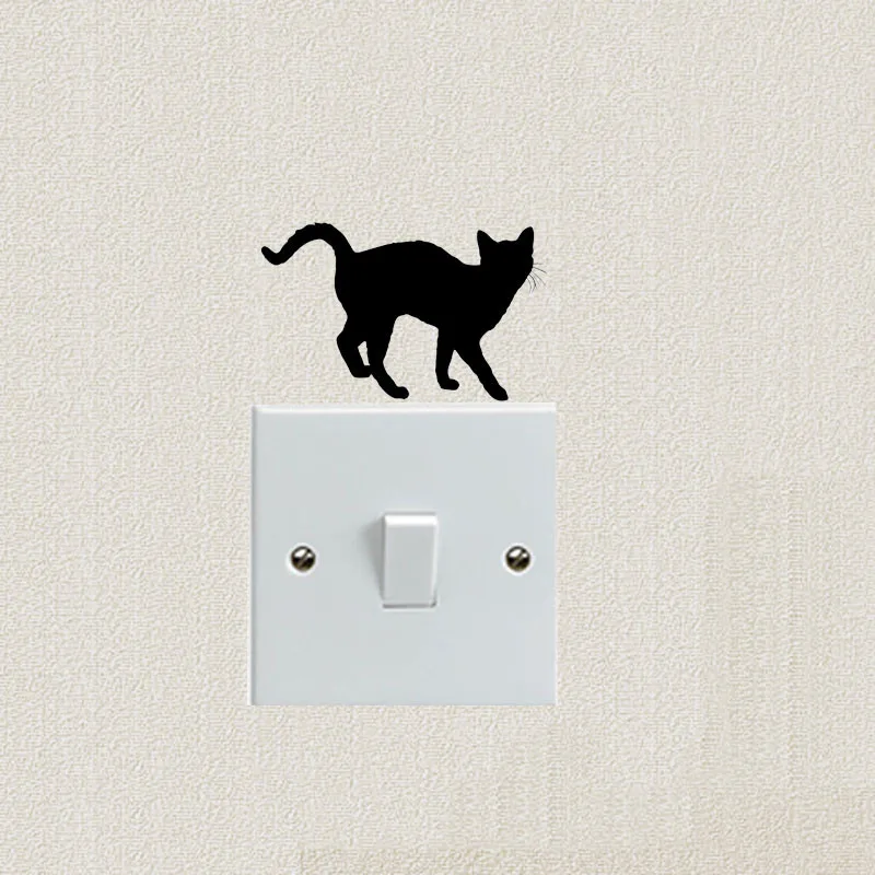 

New 3D wall sticker affixed wall decoration switch walking cat children's room wallpaper is decorated on the wall of the home