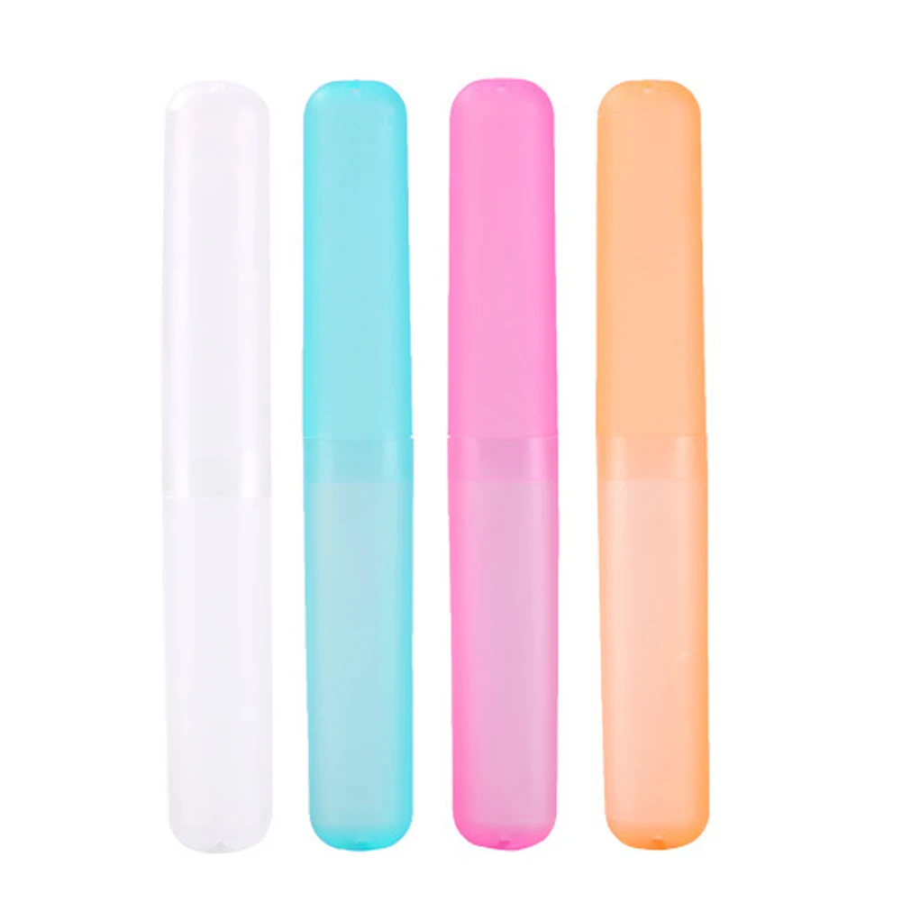

One Pack Travel Toothbrush Case Colorful Plastic Small Portable Lightweight Toothbrush Toothpaste Storage Case Box(Random Color)
