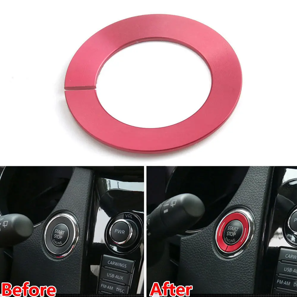 

Car Ignition Switch Engine Start Stop Ring Keyless Start System Button Decoration Trim Sticker For Nissan X-Trail 2015-2016