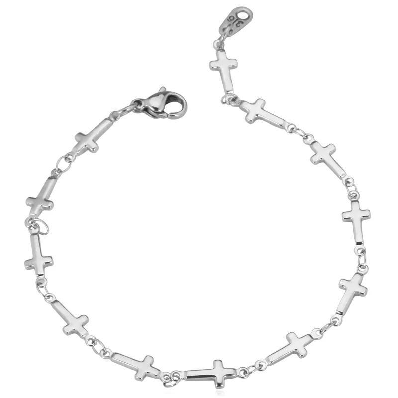 stainless steel Starlord браслет с христианским крестом модный браслет из нержавеющей стали 316 печать религиозная, христианская бижутерия для женщин GH349 - Окраска металла: stainless steel