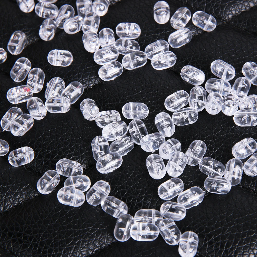 

100pcs Transparent Swivel Fly Fishing Beads Round Floating Rig Beads Cross Pearl T-type Carp Fishing Accessories