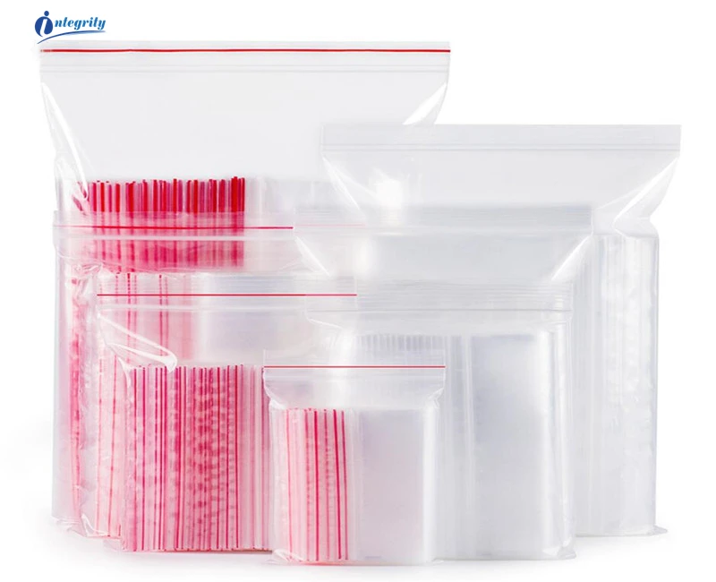 

INTEGRITY1000pcs Large size resealable zip lock transparent Poly Waterproof plastic packaging bag clear Self Sealing storage bag