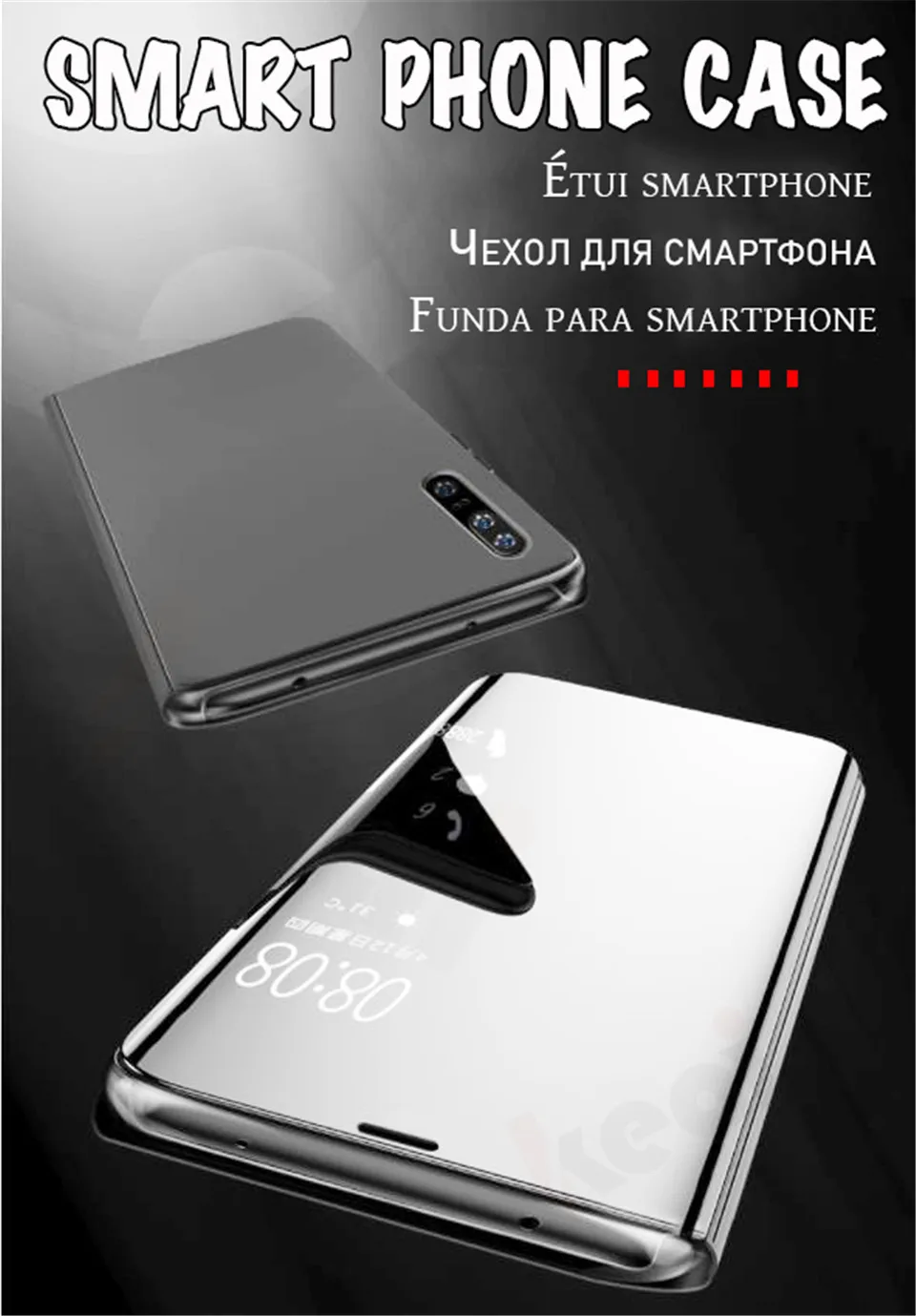 Зеркальный флип чехол для huawei P30 P20 Pro P10 Lite Honor 10 9 Lite 9i P Smart Plus mate 20 10 Pro 20X Nova 4 Lite 4E 3 3i сумка