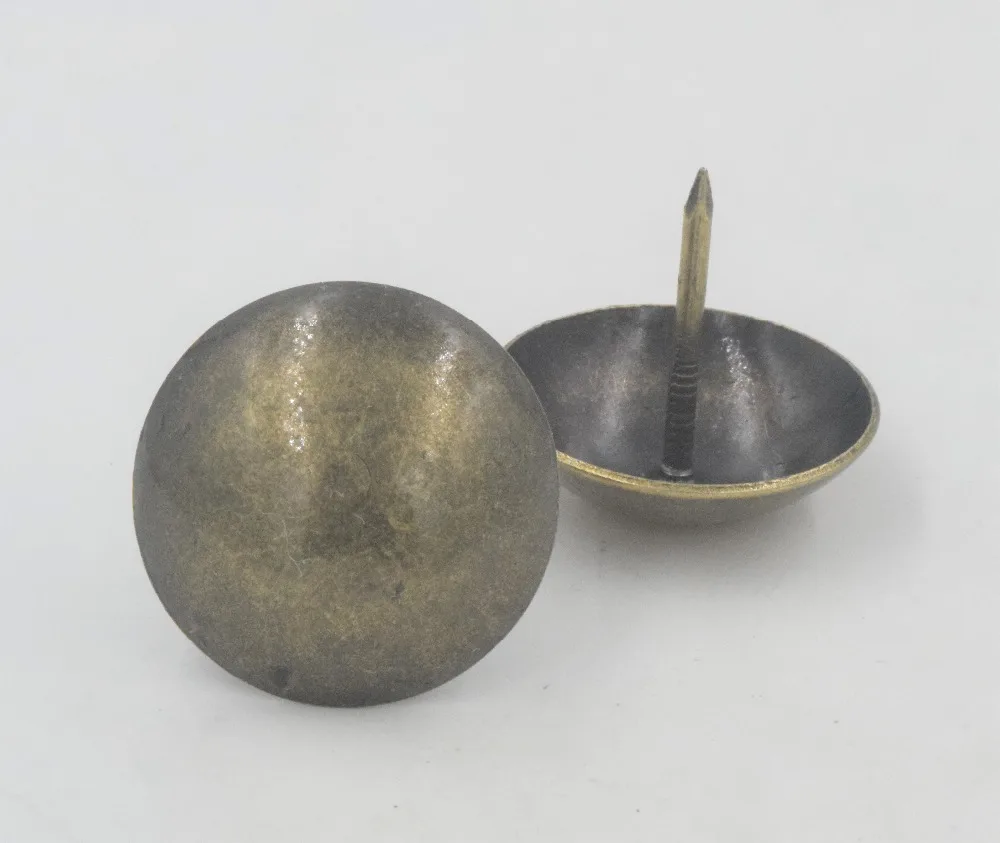 Round Decorative Iron Nails Furniture Studs Sofa Chair Pins,Table Foot Glide Nail,Tack Nail,Antique Bronze Tone,14*13mm,100Pcs