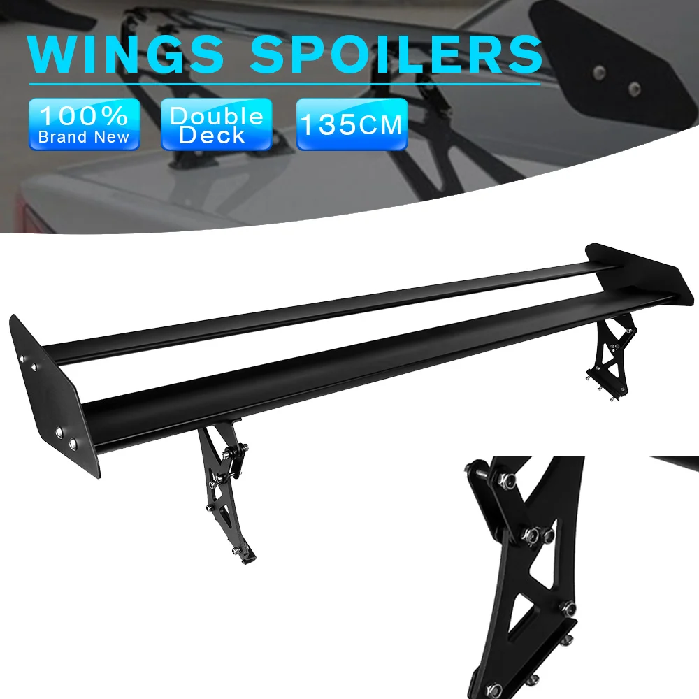 Buy Universal 53'' Double Deck Lightweight Car Sedan GT Rear Trunk Wing Racing
