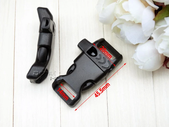 5/8(15mm) Emergency Side Release Whistle Buckles For Paracord Bracelet  Black - AliExpress