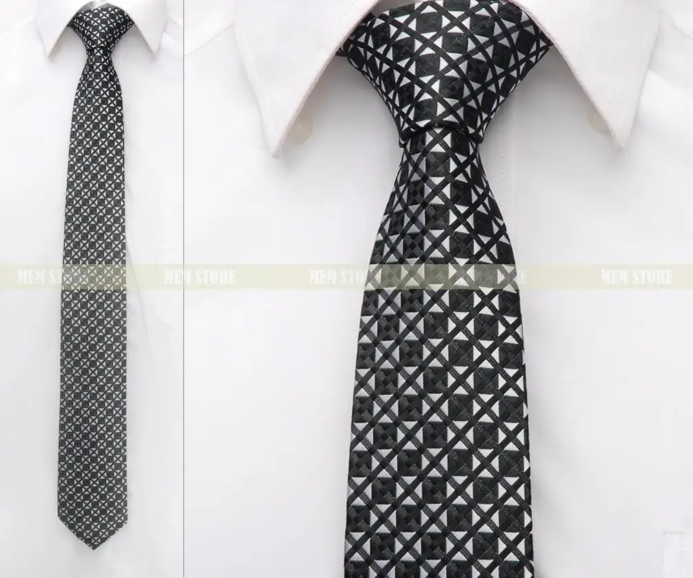 

Black White Checkers 100% Woven Silk 1200 Stitches 2.8" (7cm) Neckwear Wedding Party Tie GT005