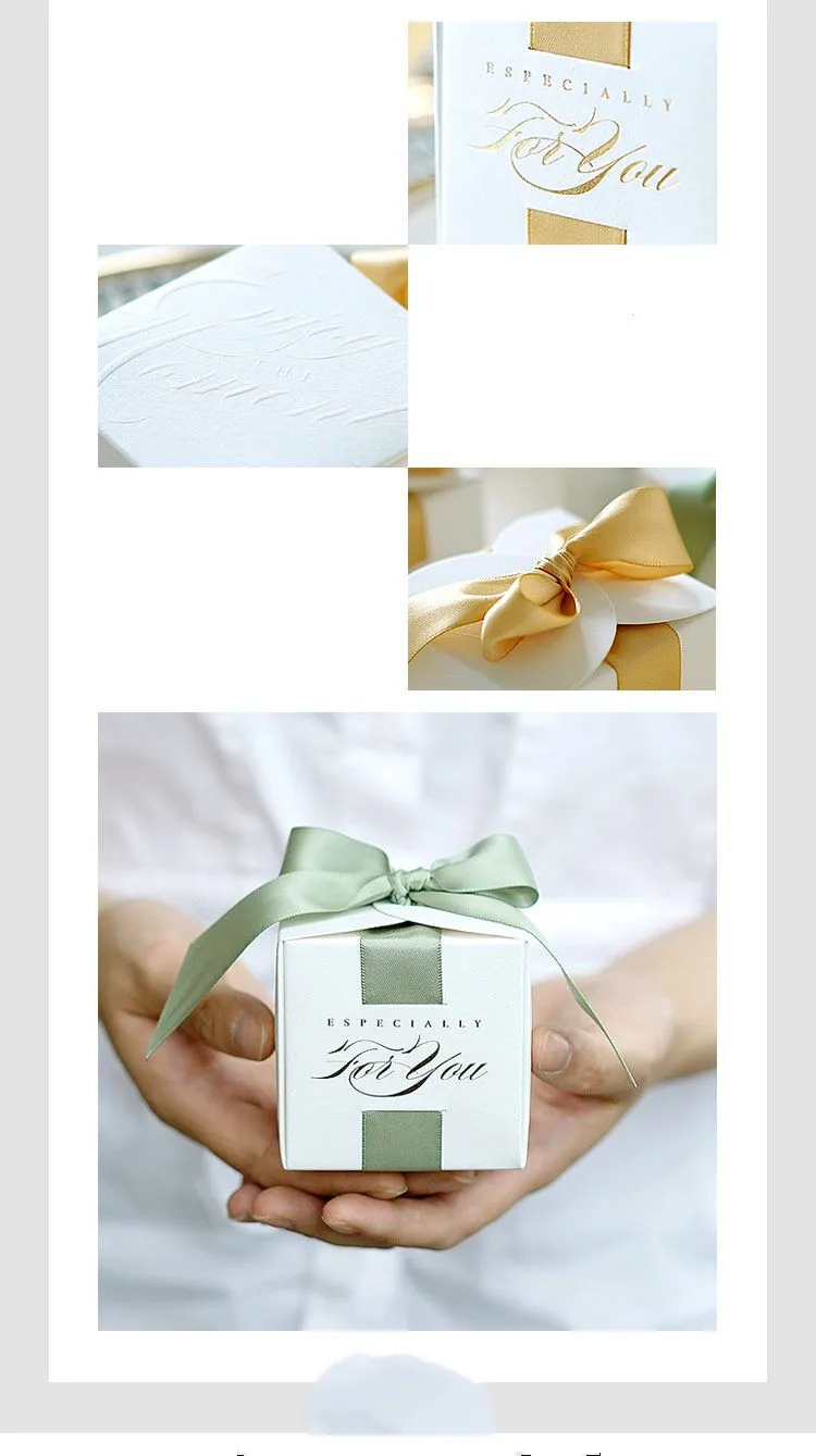 Новинка DIY 50 шт. 6,5x6,5x6,5 см 4 цвета секретный язык лес горячего тиснения зеленый белый коробка конфет на свадьбу свадьба в европейском стиле